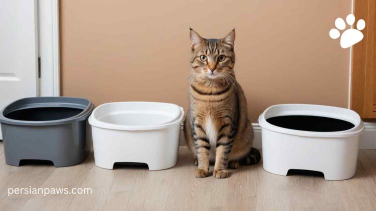 a cat with multiple litter boxes